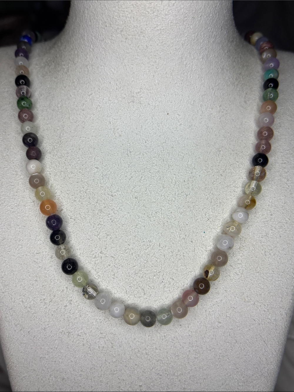 Multi-Color Beaded Gemstone stretch Necklace or multi wrap bracelet